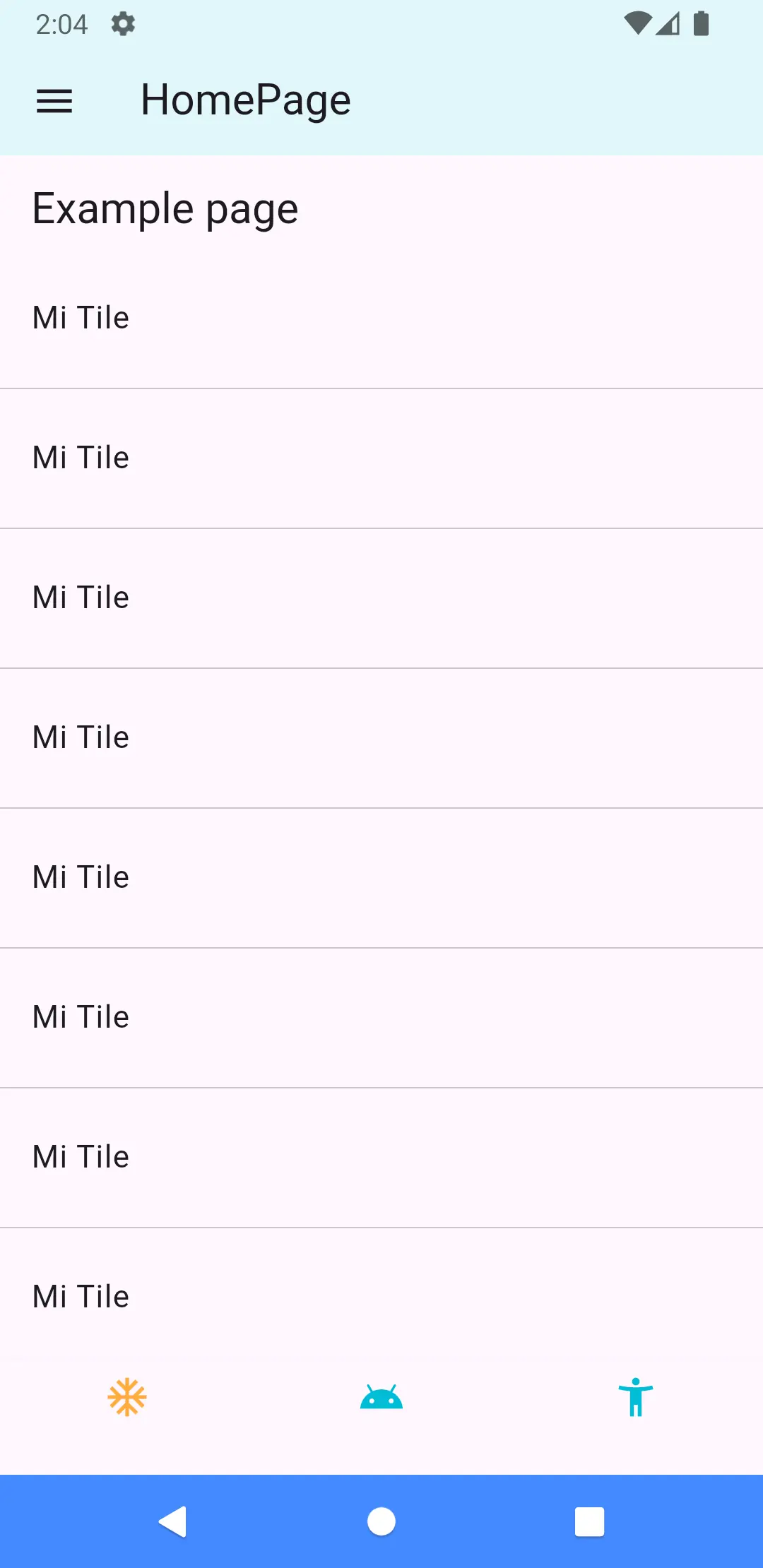 Drawer menú en AppBar